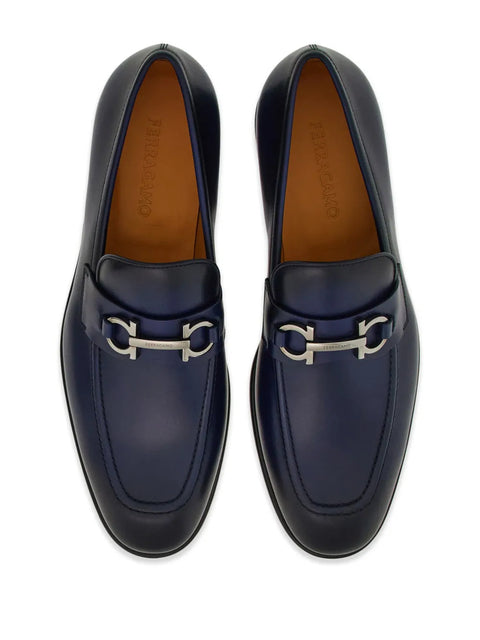 Ferragamo Penny Gancini-Plaque Loafers in Blue