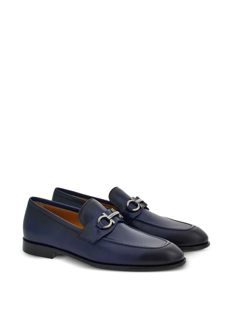 Ferragamo Penny Gancini-Plaque Loafers in Blue