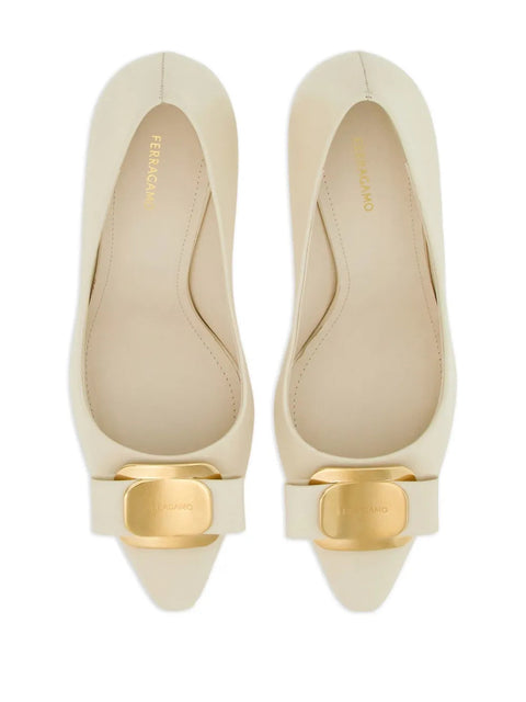 Ferragamo 85Mm Bow-Detail Leather Pumps
