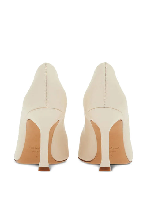 Ferragamo 85Mm Bow-Detail Leather Pumps