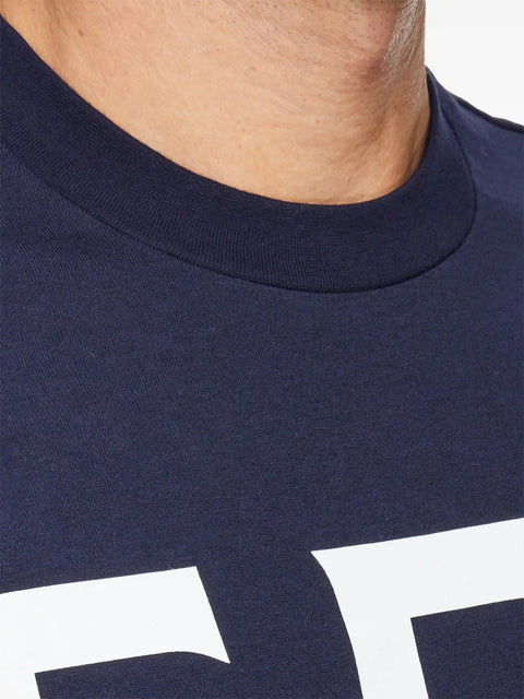 Ferragamo Logo-Print Cotton T-Shirt in BLUE