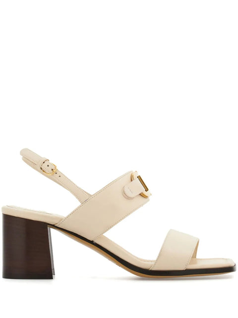 Ferragamo 55Mm Gancini-Buckle Leather Sandals in NEUTRALS