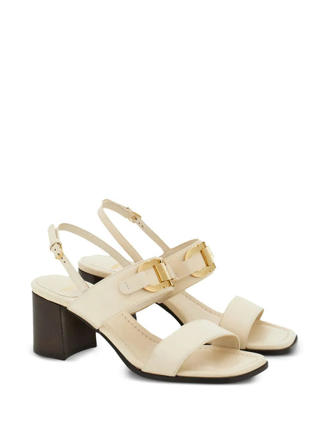 Ferragamo 55Mm Gancini-Buckle Leather Sandals in NEUTRALS