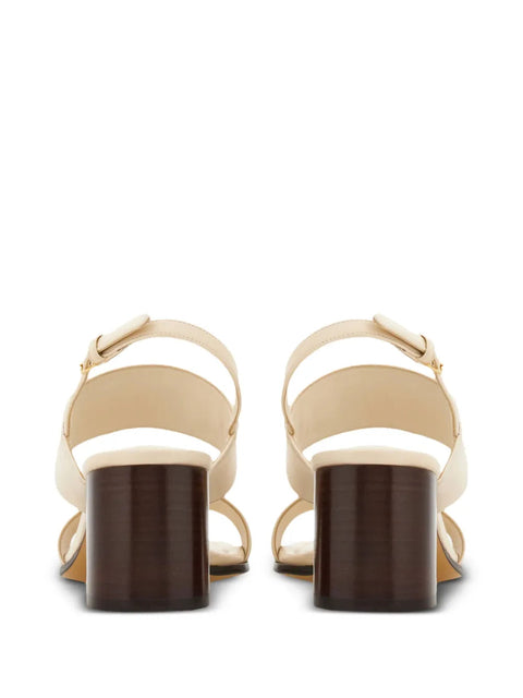 Ferragamo 55Mm Gancini-Buckle Leather Sandals in NEUTRALS