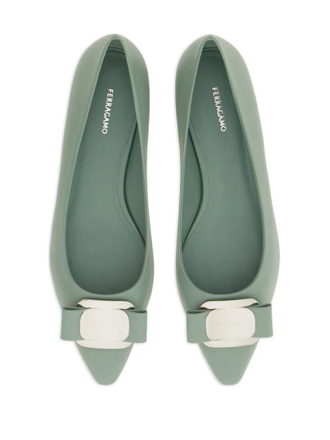 Ferragamo New Vara-Bow Lambskin Ballerina Shoes