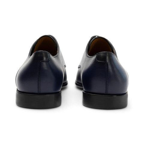 Ferragamo Polished Leather Derby Shoes in BLUE