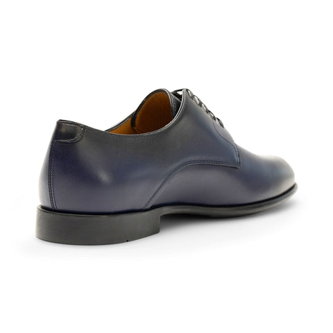 Ferragamo Polished Leather Derby Shoes in BLUE