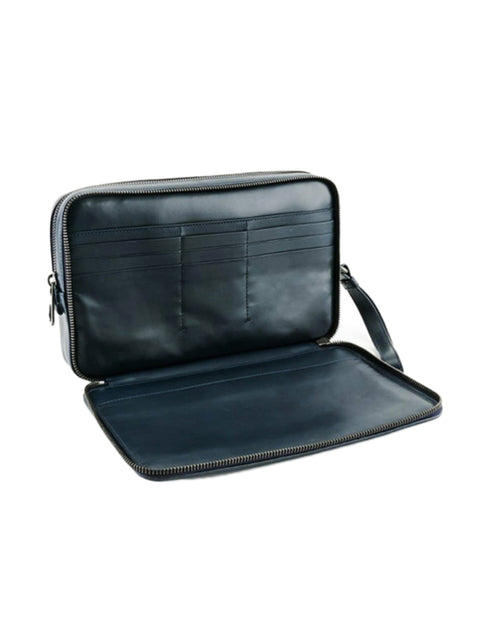 Bottega Veneta Intrecciato Ostrich Bi-Fold Wallet in Black