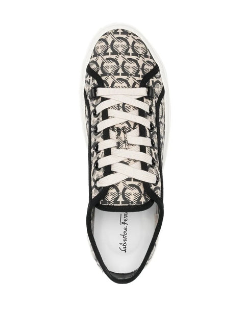 Ferragamo Anson Gancini-Jacquard Sneakers