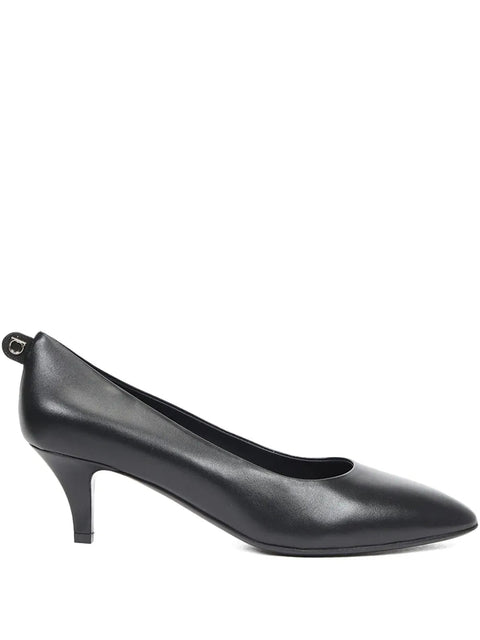 Ferragamo Leather Kitten-Heel Pumps