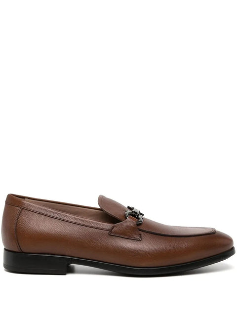 Ferragamo Gancini-Trim Leather Moccasins