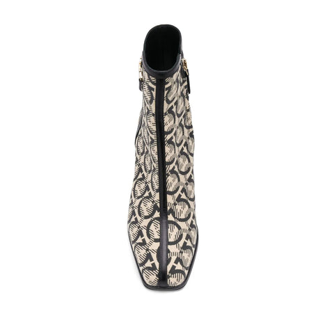Ferragamo Gancini Print Ankle Boots