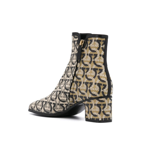 Ferragamo Gancini Print Ankle Boots