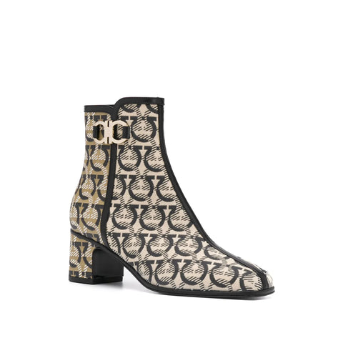 Ferragamo Gancini Print Ankle Boots