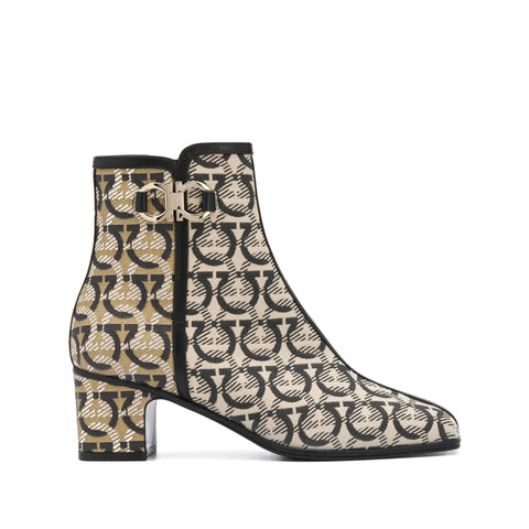 Ferragamo Gancini Print Ankle Boots