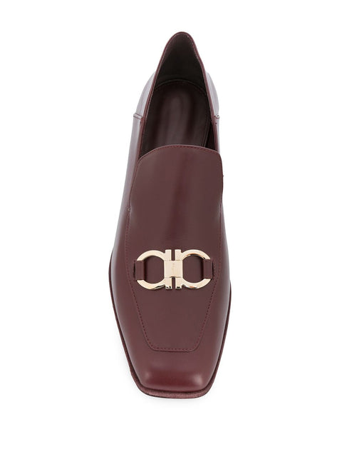 Ferragamo Gancini Square-Toe Loafers