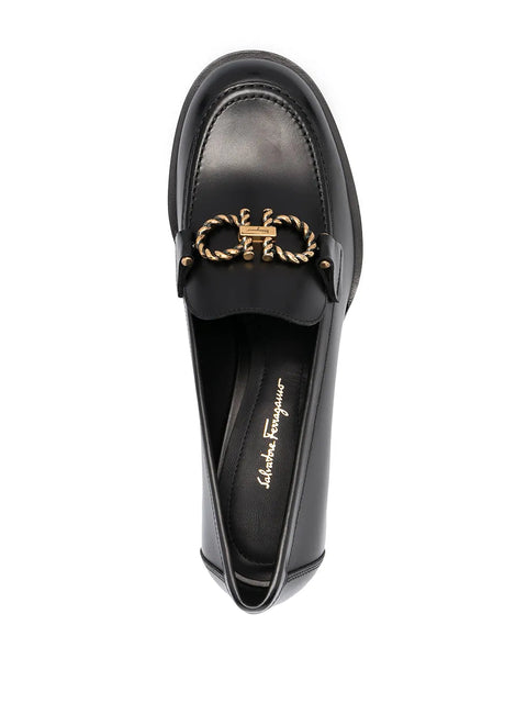 Ferragamo 70Mm Gancini Block-Heel Loafers