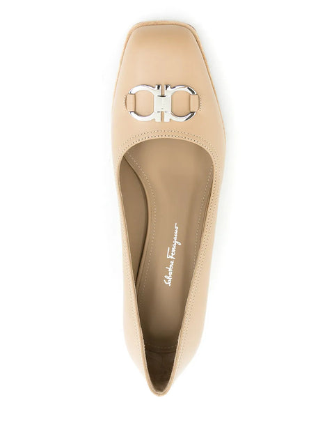 Ferragamo Gancini 55M Square-Toe Pumps
