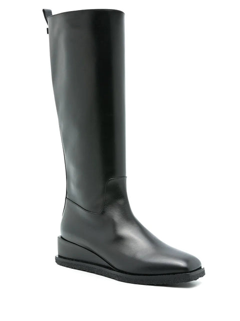 Ferragamo Wayde Leather Wedge Boots