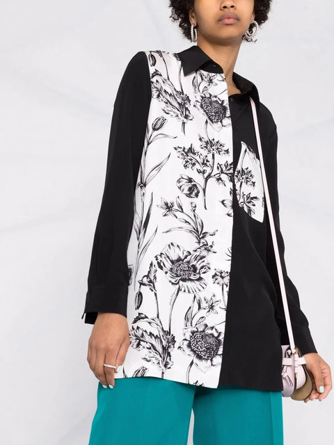 Ferragamo Multi-Panel Long-Sleeve Shirt