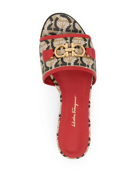 Ferragamo Gancini-Print 20Mm Mules