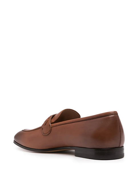 Ferragamo Nairobi Logo Plaque Loafers in Brown