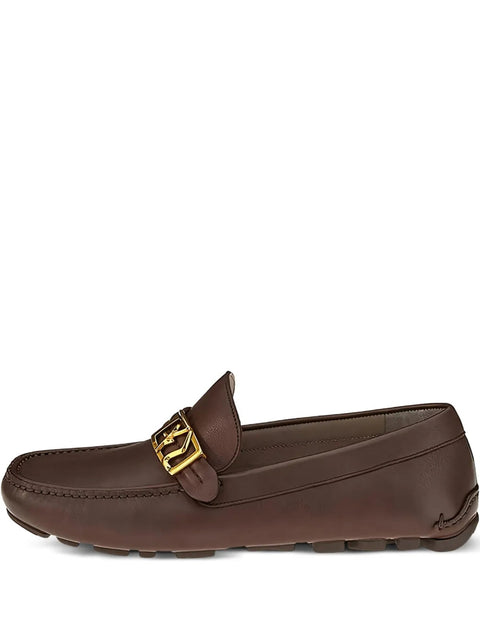 Ferragamo Gancini-Buckle Leather Loafers