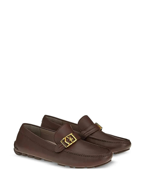 Ferragamo Gancini-Buckle Leather Loafers