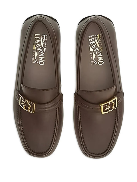 Ferragamo Gancini-Buckle Leather Loafers