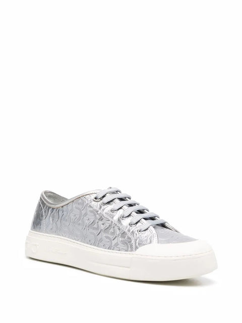 Ferragamo Gancini Low-Top Sneakers in Gray