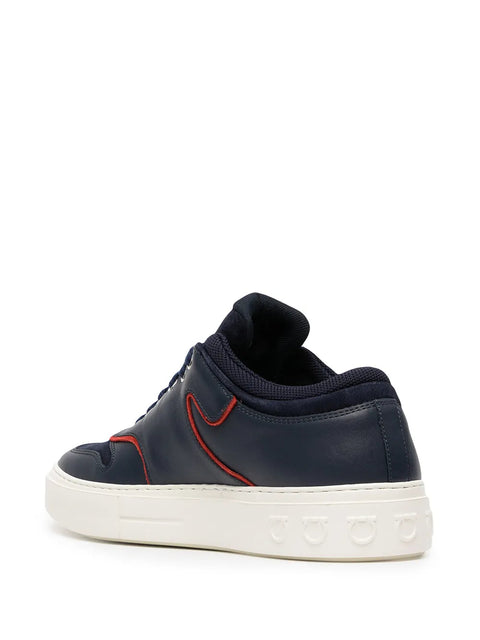 Ferragamo Borg Logo Low-Top Sneakers in BLUE