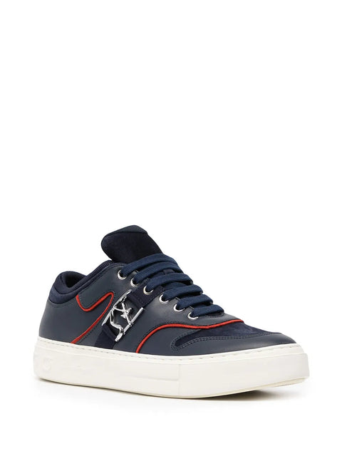 Ferragamo Borg Logo Low-Top Sneakers in BLUE