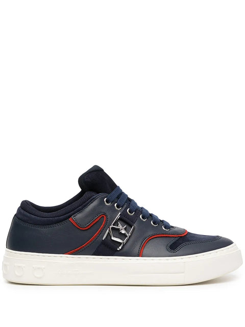 Ferragamo Borg Logo Low-Top Sneakers in BLUE