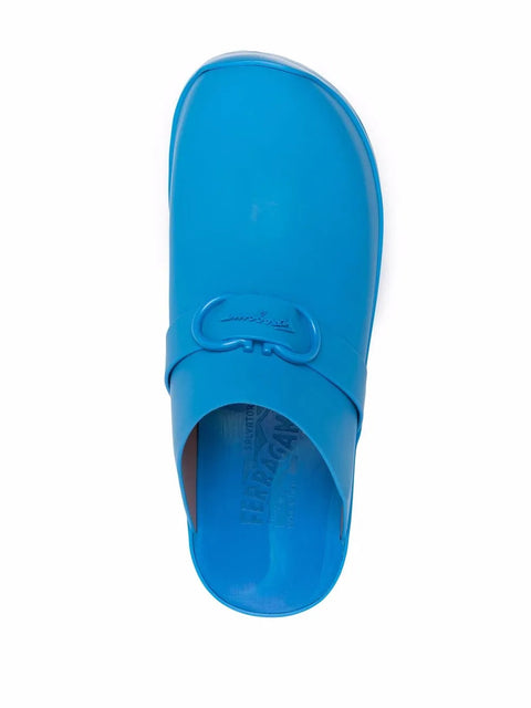 Ferragamo Gancini Raised Logo Clogs
