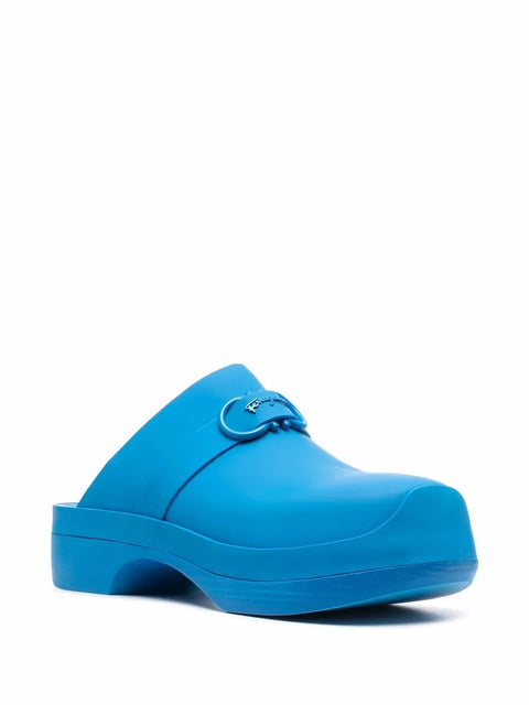 Ferragamo Gancini Raised Logo Clogs
