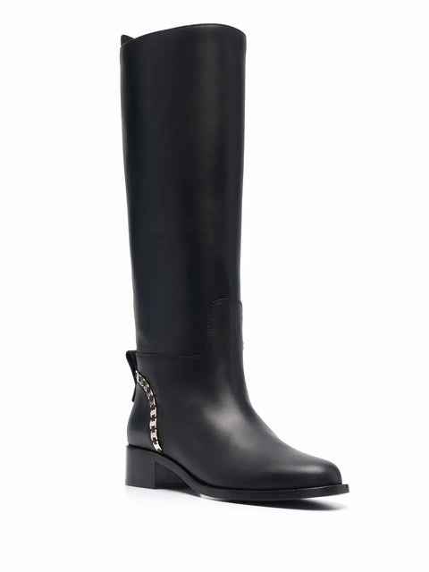 Ferragamo Vara Chain Knee-High Boots