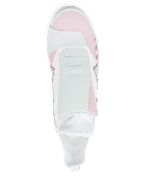 Ferragamo Leather Sock Sneakers in WHITE