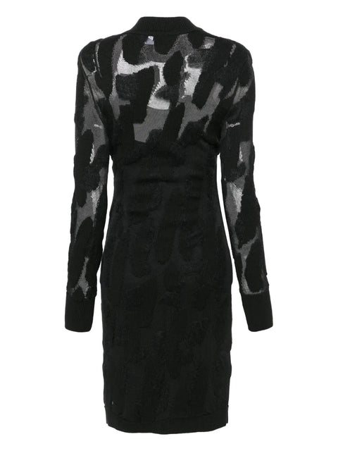 Ferragamo 3D-Knit Semi-Sheer Midi Dress