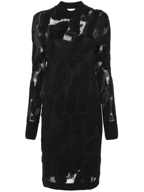 Ferragamo 3D-Knit Semi-Sheer Midi Dress