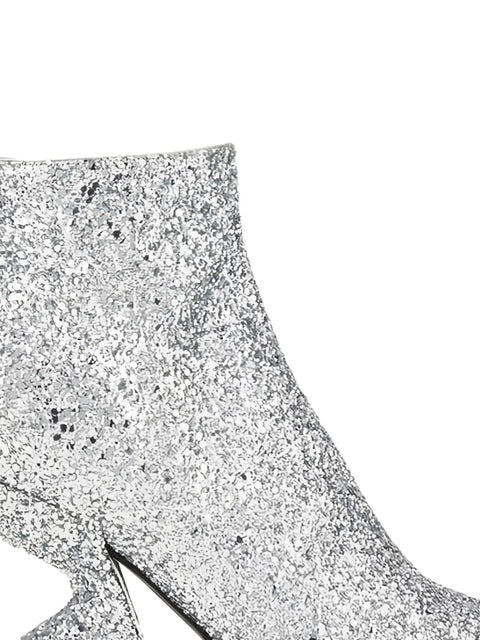 Ferragamo Glitter-Effect Sculpted-Heel Ankle Boots