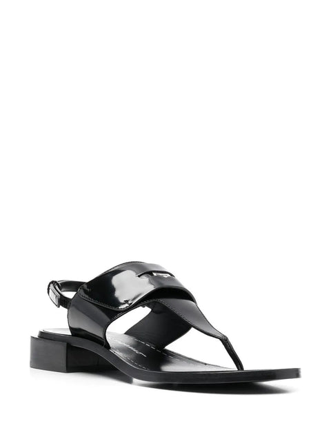 Ferragamo Logo-Plaque Detail Thong Sandals