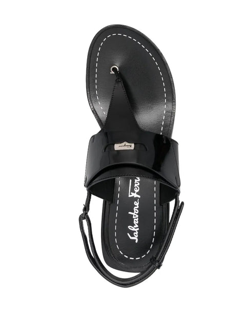 Ferragamo Logo-Plaque Detail Thong Sandals