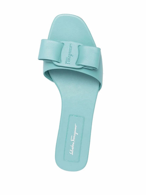 Ferragamo Embossed Bow-Detail Sandals