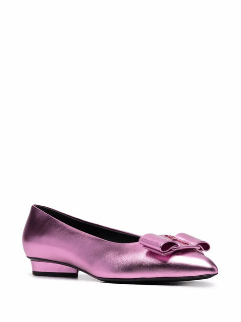 Ferragamo Viva Bow-Detail Ballerina Shoes