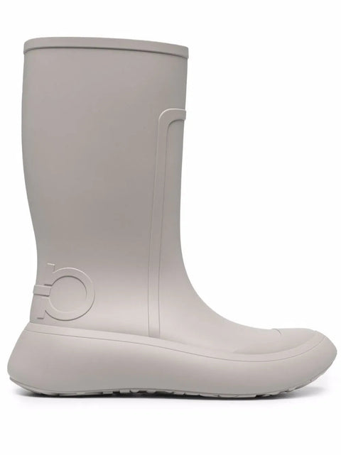 Ferragamo Embossed Detail Rainboot in Gray