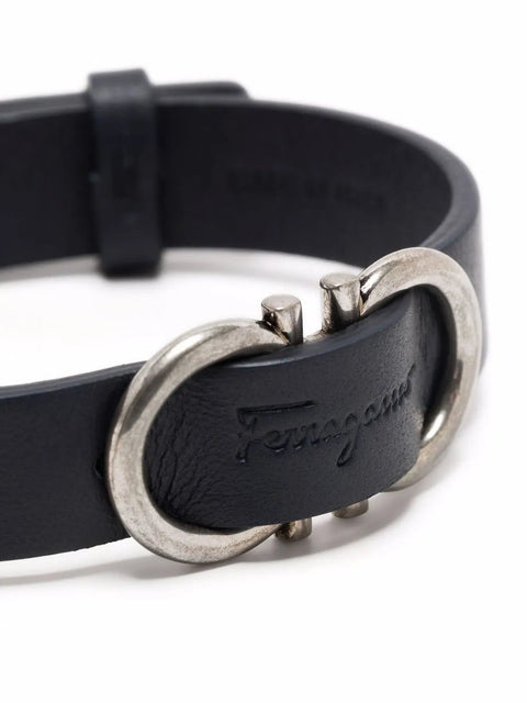 Ferragamo Gancini Leather Bracelet