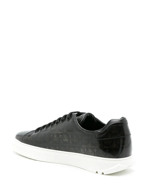 Ferragamo Cube Gancini-Print Sneakers