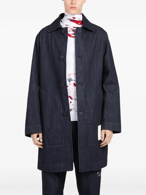 Ferragamo Denim Buttoned Coat