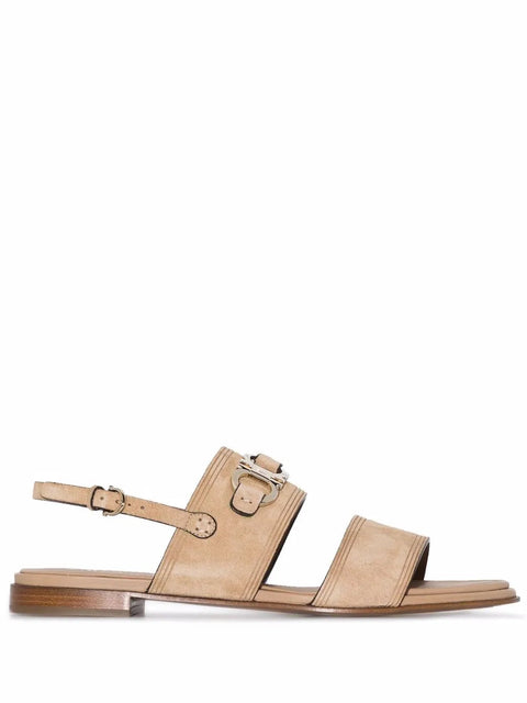 Ferragamo Gancini-Plaque Suede Sandals