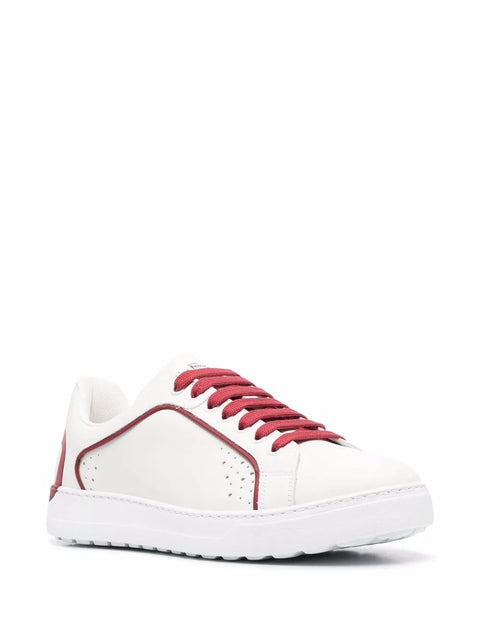 Ferragamo Manhattan Gancini-Print Sneakers in White